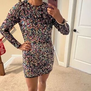 Fun Colorful Sequin ERAS or NYE Party Dress